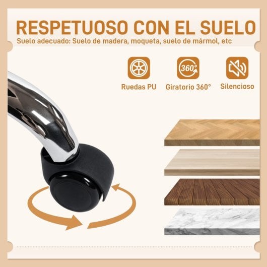 Homcom Silla De Oficina Con Piernas Cruzadas Asiento Ancho Blanco