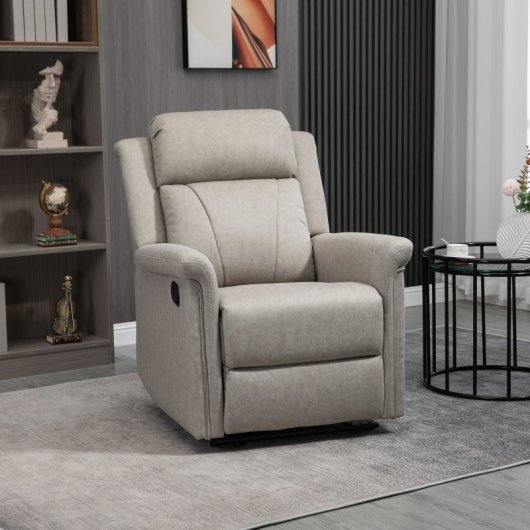 Homcom Sillón Relax Reclinable Manual Con Reposabrazos Reposapiés Gris
