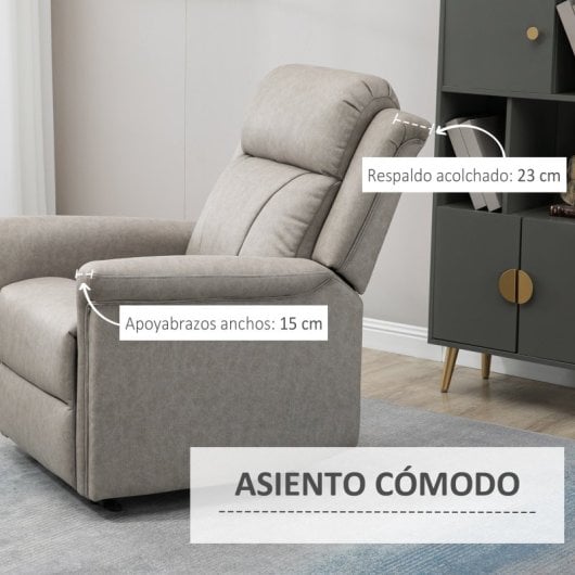 Homcom Sillón Relax Reclinable Manual Con Reposabrazos Reposapiés Gris