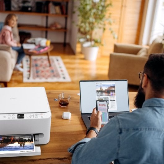 Multifonction Canon Inkjet Couleur PIXMA TS6550i WiFi ADF Recto Verso Blanc