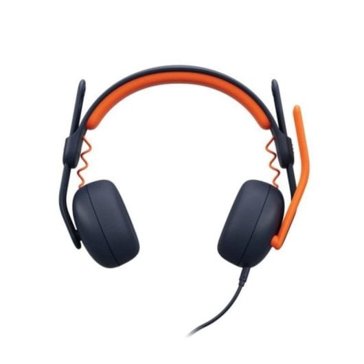 Logitech Zone Learn Headset com Fio, Microfone Omnidirecional e Isolamento Acústico Azul/Laranja