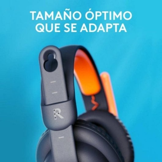 Logitech Zone Learn Headset com Fio, Microfone Omnidirecional e Isolamento Acústico Azul/Laranja