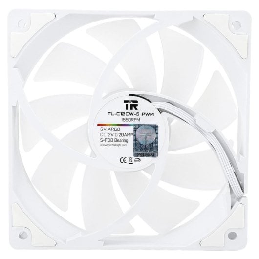 Ventilatore supplementare Thermalright TL-C12CW-S 120mm 1550RPM ARGB Bianco ultrasilenzioso