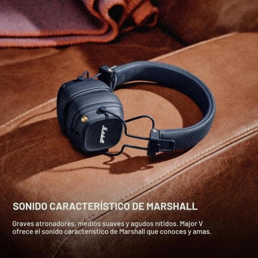 Casque Marshall sans fil Bluetooth 5.3 avec microphone supra-aural bleu pliable