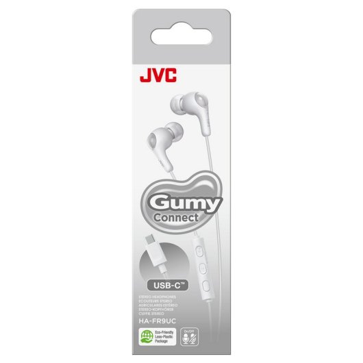 JVC HA-FR9UC Auriculares USB-C com Controlos e Microfone Integrados Brancos