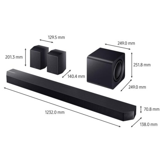 Barre de Sonido Samsung HW-Q995F 11.1.4 41W Bluetooth WiFi Dolby Atmos Noir