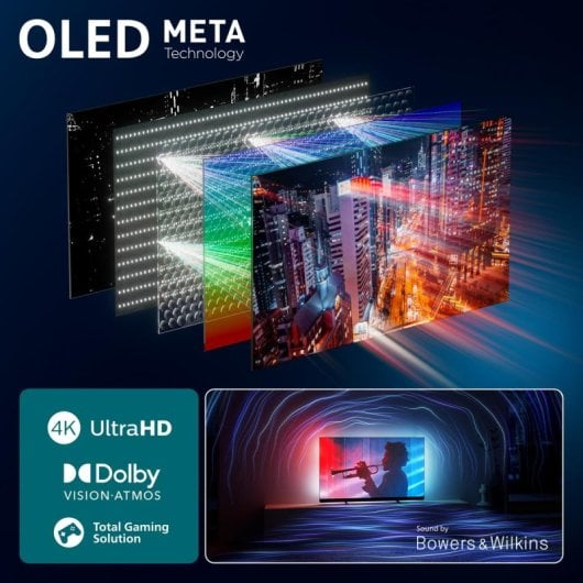 TV Philips OLED 55OLED850 55" 4K Ultra HD Ambilight Smart TV Dolby Vision DTS:X Wi-Fi 6 Gaming