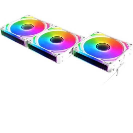 Ventilateur supplémentaire 3x120mm ARGB blanc 800-2000 RPM avec hub LED et câblage modulaire