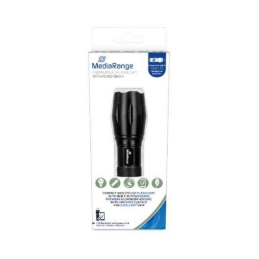 Linterna LED MediaRange MR735 Black 1800 mAh 250 lm Aluminio USB