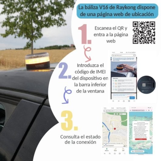 Baliza V16 Homologada Geolocalización DGT 3.0 NB IoT eSIM IP54 Pilas Incluidas