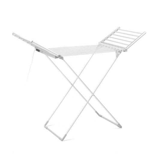 Étendoir à linge électrique pliable Innovagoods Warmmat avec ailettes, écran tactile, minuterie et contrôle de la température, gris, 148 x 112 x 54 cm
