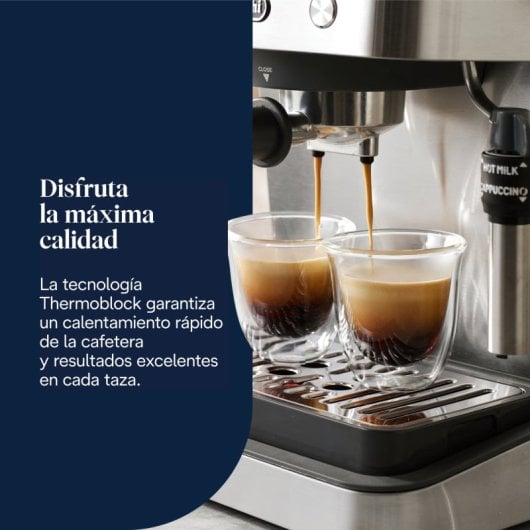 Cafetera Espresso Semi-automática DeLonghi Linea Classic 1,7 L 15 bares acero inoxidable con vaporizador