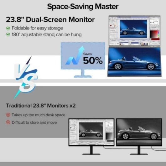 Monitor Uperfect 23,8" Full HD 100Hz IPS Dual Screen USB-C Rotazione 360° VESA
