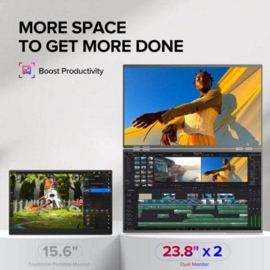 Monitor Uperfect 23,8" Full HD 100Hz IPS Dual Screen USB-C Rotazione 360° VESA