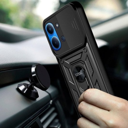 Capa ultrarresistente COOL Hard Ring Xiaomi Redmi 15C PC TPU Aluminio Imã Anel Antichoque