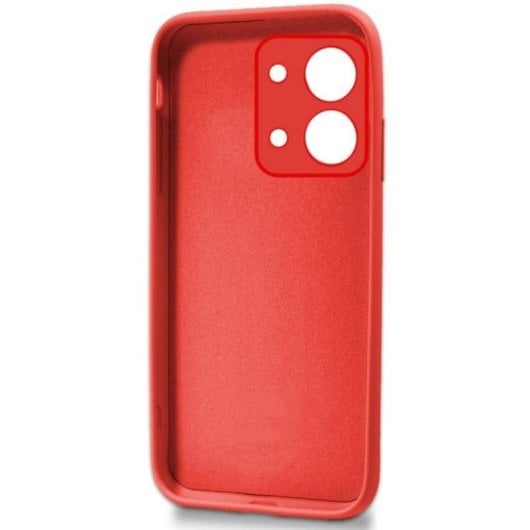 Capa de silicone flexível vermelha para Xiaomi Redmi 15C proteção reforçada câmera