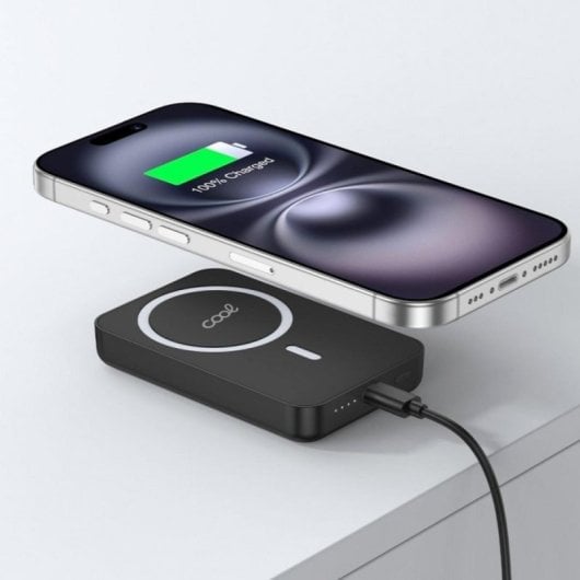 Batteria Esterna 5000 mAh COOL Magnetica Qi Ricarica Wireless 15W USB-C PD 20W Leggera Compatibile MagSafe
