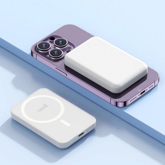 Batteria Esterna COOL Magnetica Qi 5000 mAh USB-C PD 20W Wireless 15W Compatta