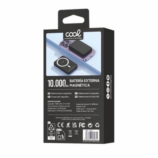 Externe Magnetische Qi Powerbank COOL 10000 mAh USB-C 20W Wireless 15W CE/RohS