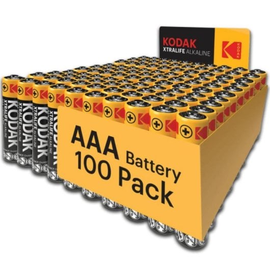 Kodak Xtralife AAA LR03 1,5V Pack 100 Piles Alcalines Longue Durée Sans Fuite