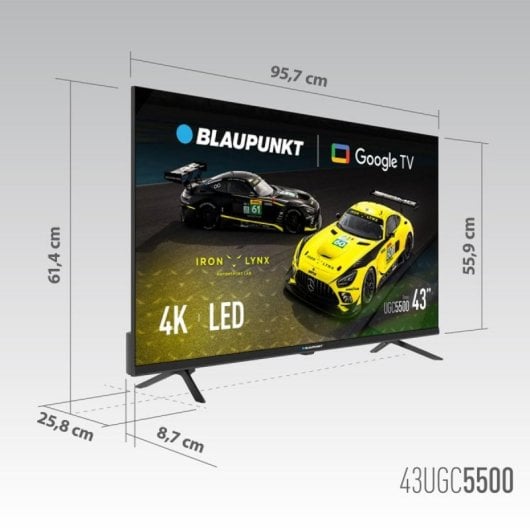 TV Blaupunkt LED 43UGC5500S 43" 4K UHD Google TV Dolby Audio Bluetooth Wi-Fi