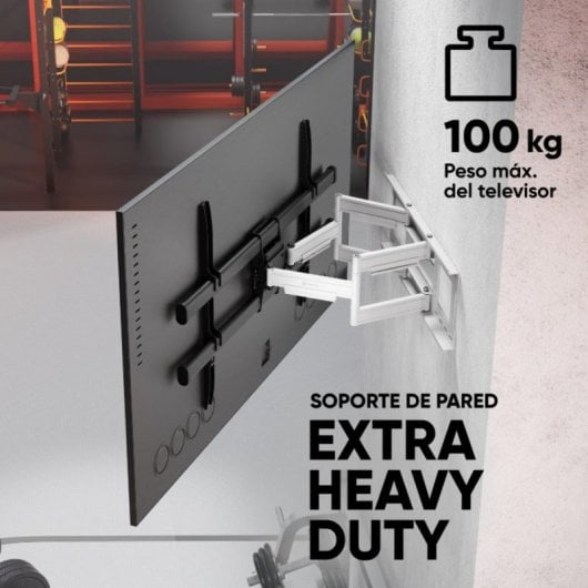 Soporte TV Pared Inclinable y Giratorio ONKRON M10-BW para 42-120 pulgadas/VESA 200x100-1000x600 mm/Hasta 100 kg/Negro y