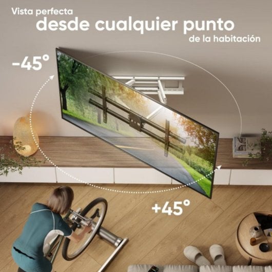 Soporte TV Pared Inclinable y Giratorio ONKRON M10-BW para 42-120 pulgadas/VESA 200x100-1000x600 mm/Hasta 100 kg/Negro y