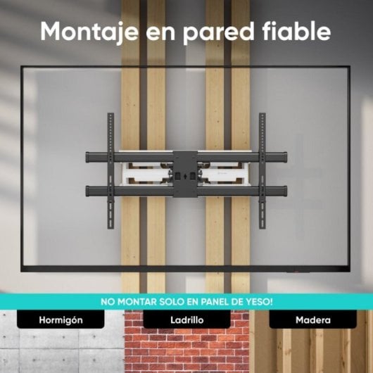 Soporte TV Pared Inclinable y Giratorio ONKRON M10-BW para 42-120 pulgadas/VESA 200x100-1000x600 mm/Hasta 100 kg/Negro y
