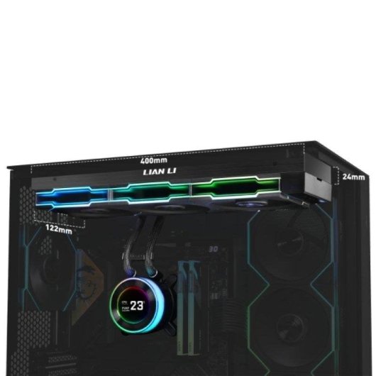 Refrigeración Líquida Lian Li HydroShift II LCD-C 360mm 3 Ventiladores LCD RGB Noir