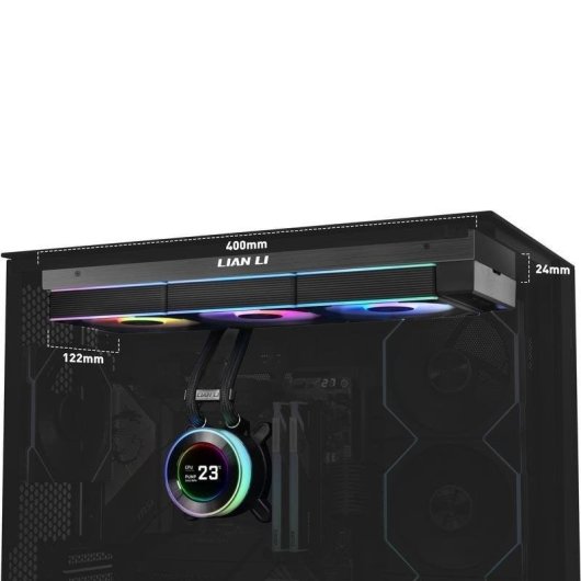 Refrigeración Líquida Lian Li HydroShift II LCD-C 360mm 3 Ventiladores LCD RGB Noir