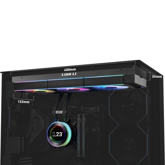 Refrigeración Líquida Lian Li HydroShift II LCD-C 360mm 3 Ventiladores LCD RGB Black