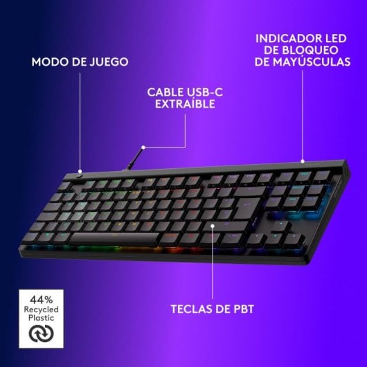 Clavier mécanique Logitech G515 RAPID TKL QWERTY espagnol rétroéclairé RGB profil bas