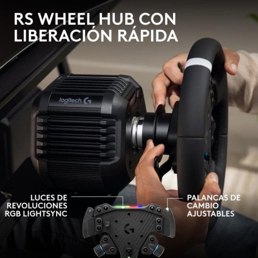 Logitech G RS50 System volant de simulation 3 pièces PS5/PS4/PC base 8 N·m RS Wheel Hub 13 boutons RS Round Wheel 11 pouces USB 2.0 cuir noir