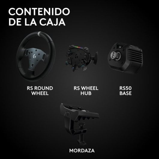 Logitech G RS50 System volant de simulation 3 pièces PS5/PS4/PC base 8 N·m RS Wheel Hub 13 boutons RS Round Wheel 11 pouces USB 2.0 cuir noir