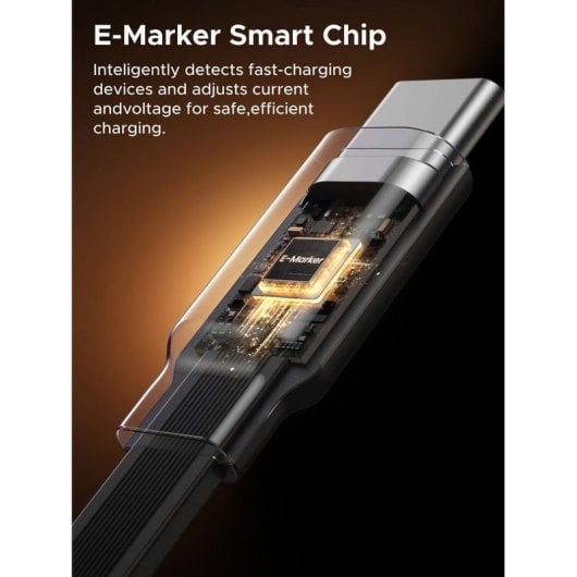 Cavo USB-C Ugreen Retrattile 1m 100W PD Grigio Chip E-Marker