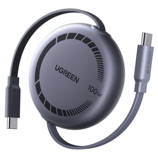 Cavo USB-C Ugreen Retrattile 1m 100W PD Grigio Chip E-Marker