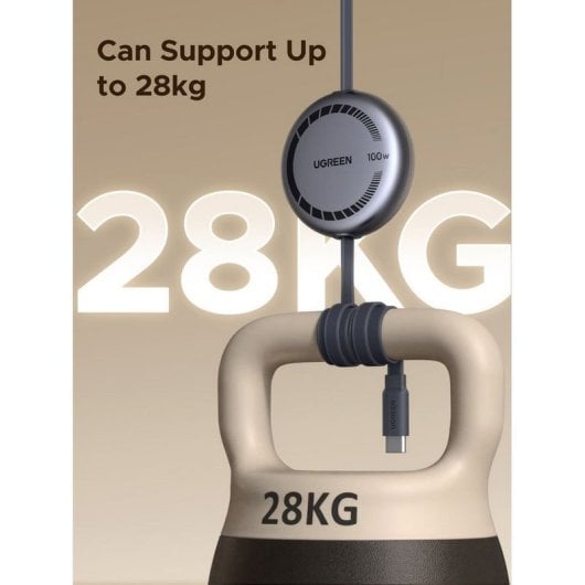 Cavo USB-C Ugreen Retrattile 1m 100W PD Grigio Chip E-Marker