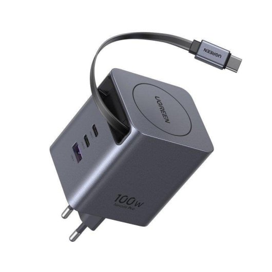 Ladegerät Ugreen Nexode Pro 100W GaNInfinity USB-C Retractable Cable