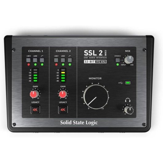 Interface Audio Solid State Logic SSL2 MKII 120 dB RMS USB-C 4K SSL4000 Production Pack