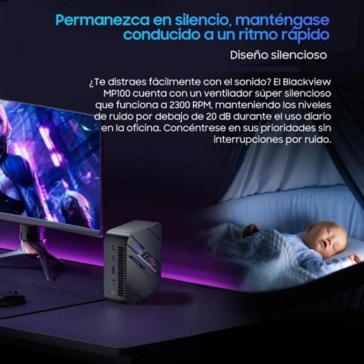 PC Sobremesa Blackview MP100 AMD Ryzen 5 7430U 32GB 1TB SSD Wi-Fi 6 RGB