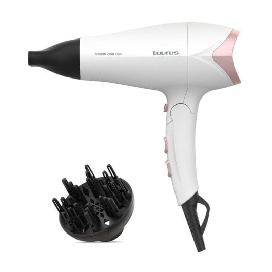 Secador de pelo Taurus Studio 2500 Ionic 2400 W Blanco Mango Plegable Ionico Difusor y Concentrador Viaje