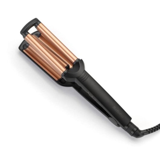 Arricciacapelli BaByliss Deep Waves W2447E, Ceramica di Tormalina, 160-200°C, 3 Temperature, Cavo 2,5 m, Nero Arancione