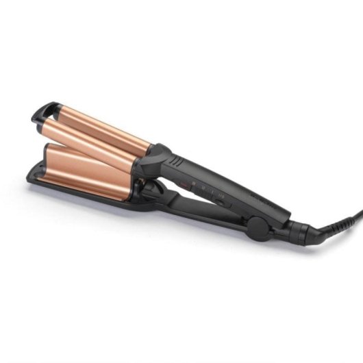Arricciacapelli BaByliss Deep Waves W2447E, Ceramica di Tormalina, 160-200°C, 3 Temperature, Cavo 2,5 m, Nero Arancione