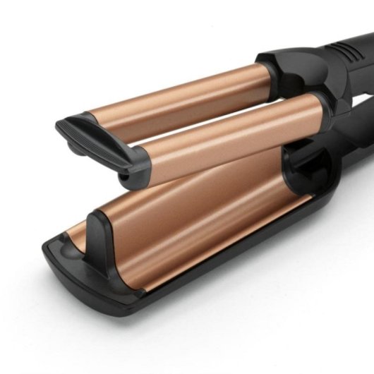 Arricciacapelli BaByliss Deep Waves W2447E, Ceramica di Tormalina, 160-200°C, 3 Temperature, Cavo 2,5 m, Nero Arancione