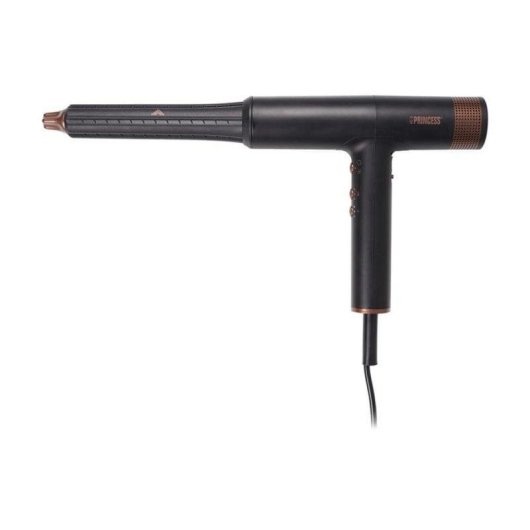 Professioneller Ionen Föhn Princess Airstyler Pro 529205 2000W 6 Temperaturstufen 6 Geschwindigkeiten mit Zubehör Schwarz