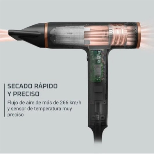 Sèche-cheveux professionnel Rowenta NANO HY8310, 1700 W, 3 températures, 3 vitesses, noir