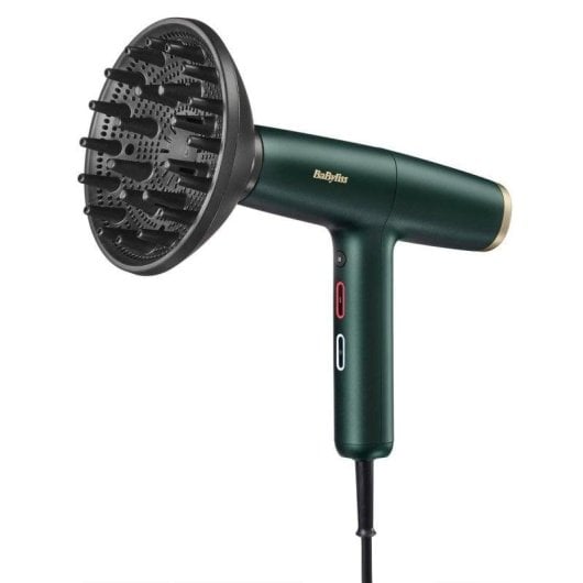 Professioneller Ionen Föhn BaByliss Air Power Pro 1700W 4 Temperaturstufen 3 Geschwindigkeiten Diffusor Gold Grün