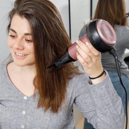 Phon Ionico con Diffusore Taurus Curly 800 Ionic 800W 3 Temperature 3 Velocità Rosa/Nero