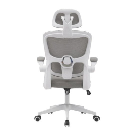 Silla de oficina ergonómica Aron con refuerzo lumbar, reposacabezas y brazos abatibles negra