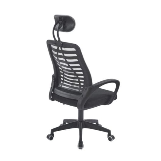 Silla de escritorio Ken ergonómica con reposacabezas regulable y base cromada